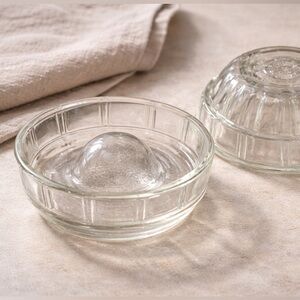 Vintage GlasBake “Little Princess” Mini Glass Pudding / Jello Mold Set (2)